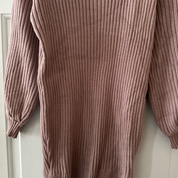 ANRABESS Women Oversized Mauve Turtleneck Sweater Dress. Size medium. - Picture 5 of 11